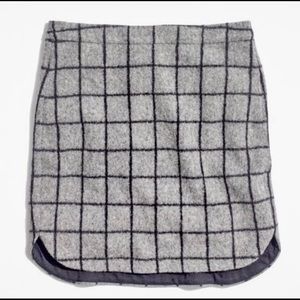 Madewell Wool Shirttail Mini Skirt in Grid